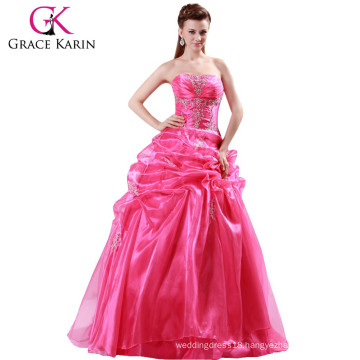 2015 Rose Red elegant long Wedding Dresses CL4482